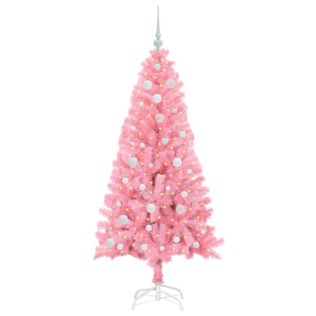 Weihnachtsbaum mit 150 LEDs mit Ständer Rosa 150 cm PVC