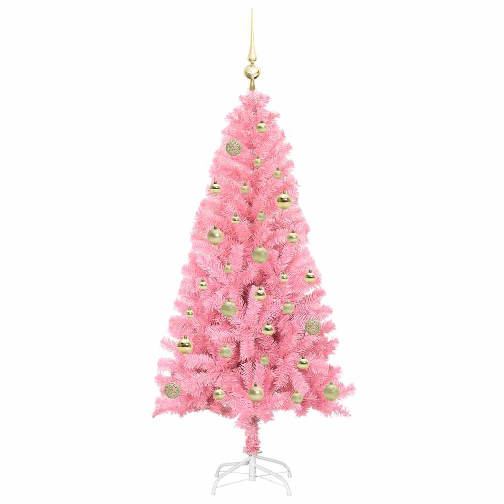 Weihnachtsbaum mit 150 LEDs mit Ständer Rosa 150 cm PVC