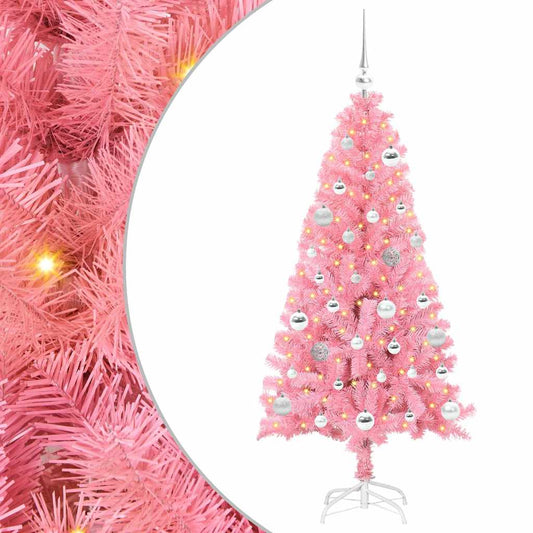 Weihnachtsbaum mit 150 LEDs mit Ständer Rosa 150 cm PVC