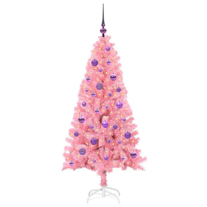 Weihnachtsbaum mit 150 LEDs mit Ständer Rosa 150 cm PVC