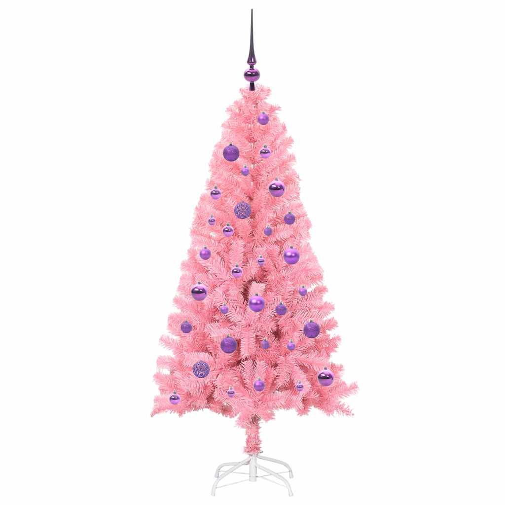 Weihnachtsbaum mit 150 LEDs mit Ständer Rosa 150 cm PVC