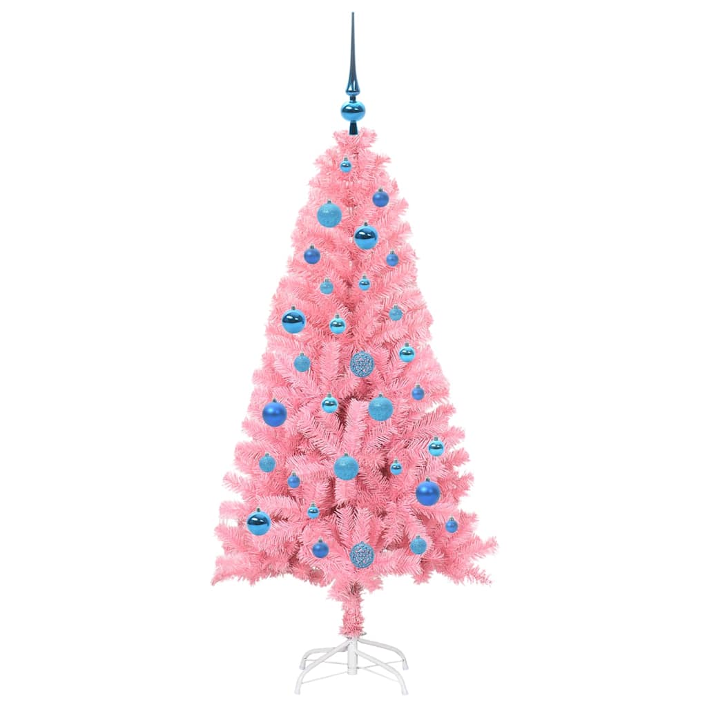 Weihnachtsbaum mit 150 LEDs mit Ständer Rosa 150 cm PVC