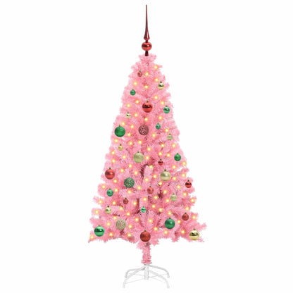 Weihnachtsbaum mit 150 LEDs mit Ständer Rosa 150 cm PVC