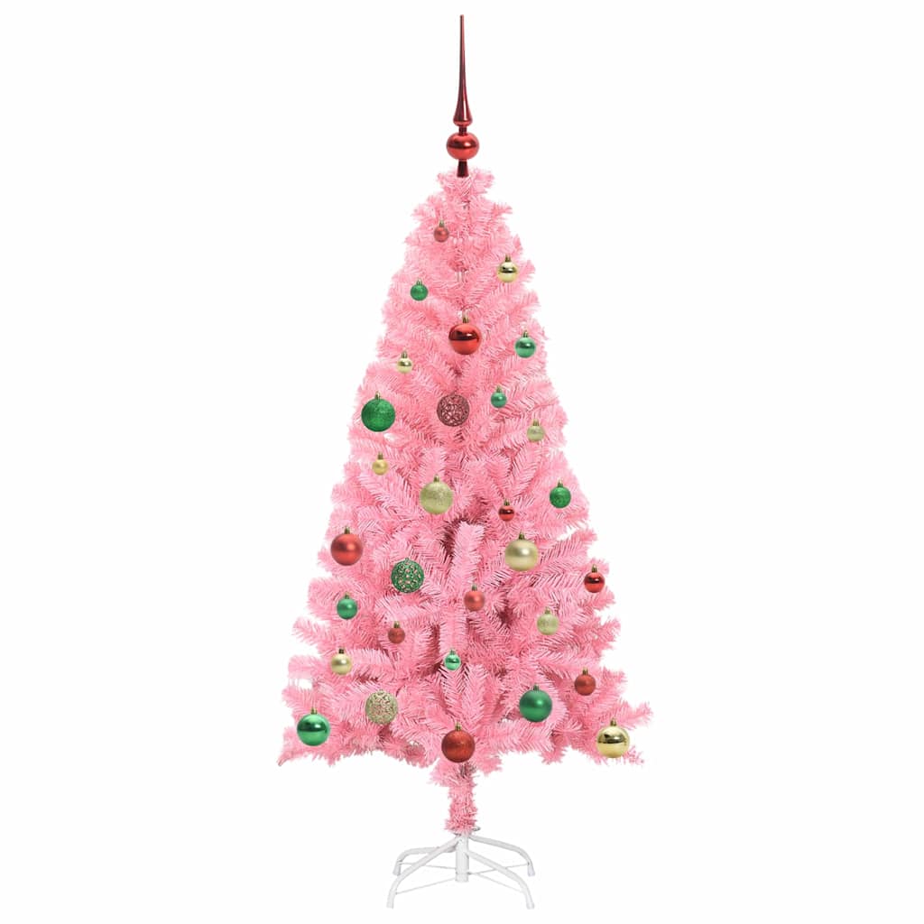 Weihnachtsbaum mit 150 LEDs mit Ständer Rosa 150 cm PVC