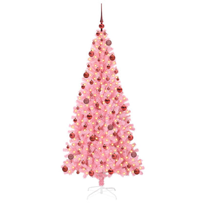 Weihnachtsbaum mit 300 LEDs mit Ständer Rosa 180 cm PVC