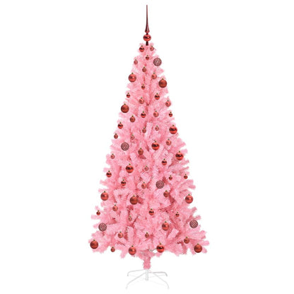 Weihnachtsbaum mit 300 LEDs mit Ständer Rosa 180 cm PVC