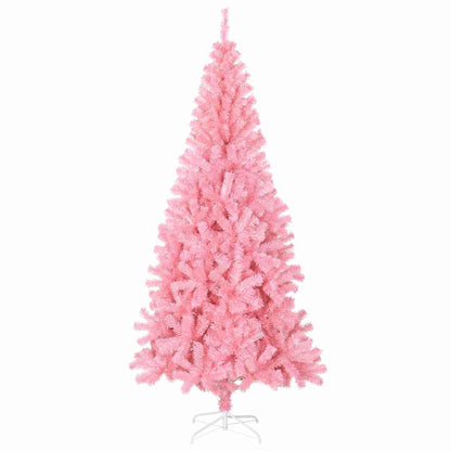 Albero di Natale con 300 LED con supporto rosa 180 cm PVC