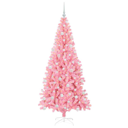 Weihnachtsbaum mit 300 LEDs mit Ständer Rosa 180 cm PVC