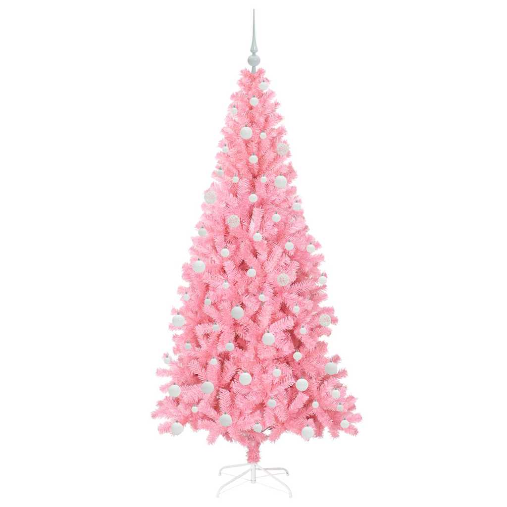Weihnachtsbaum mit 300 LEDs mit Ständer Rosa 180 cm PVC