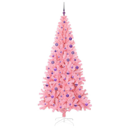 Albero di Natale con 300 LED con supporto rosa 180 cm PVC