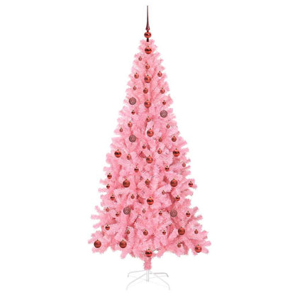 Albero di Natale con 300 LED e supporto, rosa, 210 cm, PVC