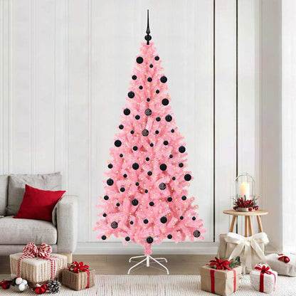 Weihnachtsbaum mit 300 LEDs mit Ständer Rosa 210 cm PVC
