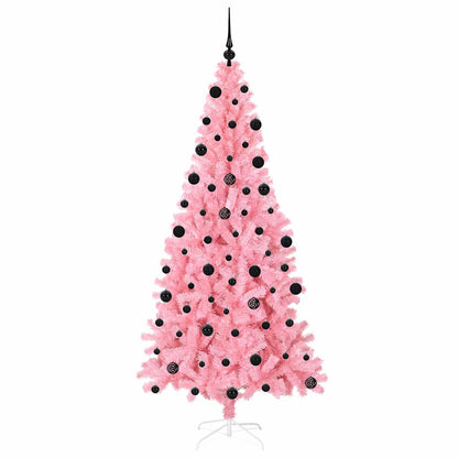 Weihnachtsbaum mit 300 LEDs mit Ständer Rosa 210 cm PVC