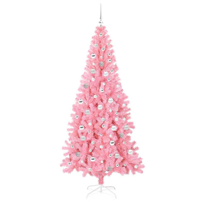 Albero di Natale con 300 LED e supporto, rosa, 210 cm, PVC