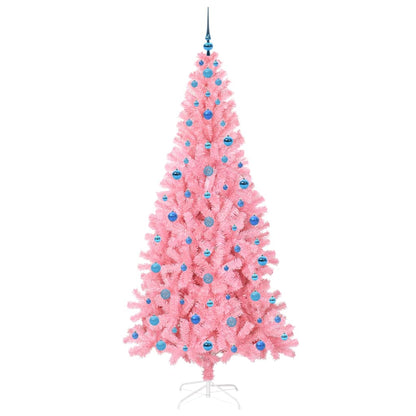 Albero di Natale con 300 LED con supporto rosa 210 cm PVC