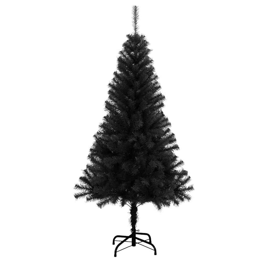 Weihnachtsbaum mit 150 LEDs mit Ständer Schwarz 150 cm PVC