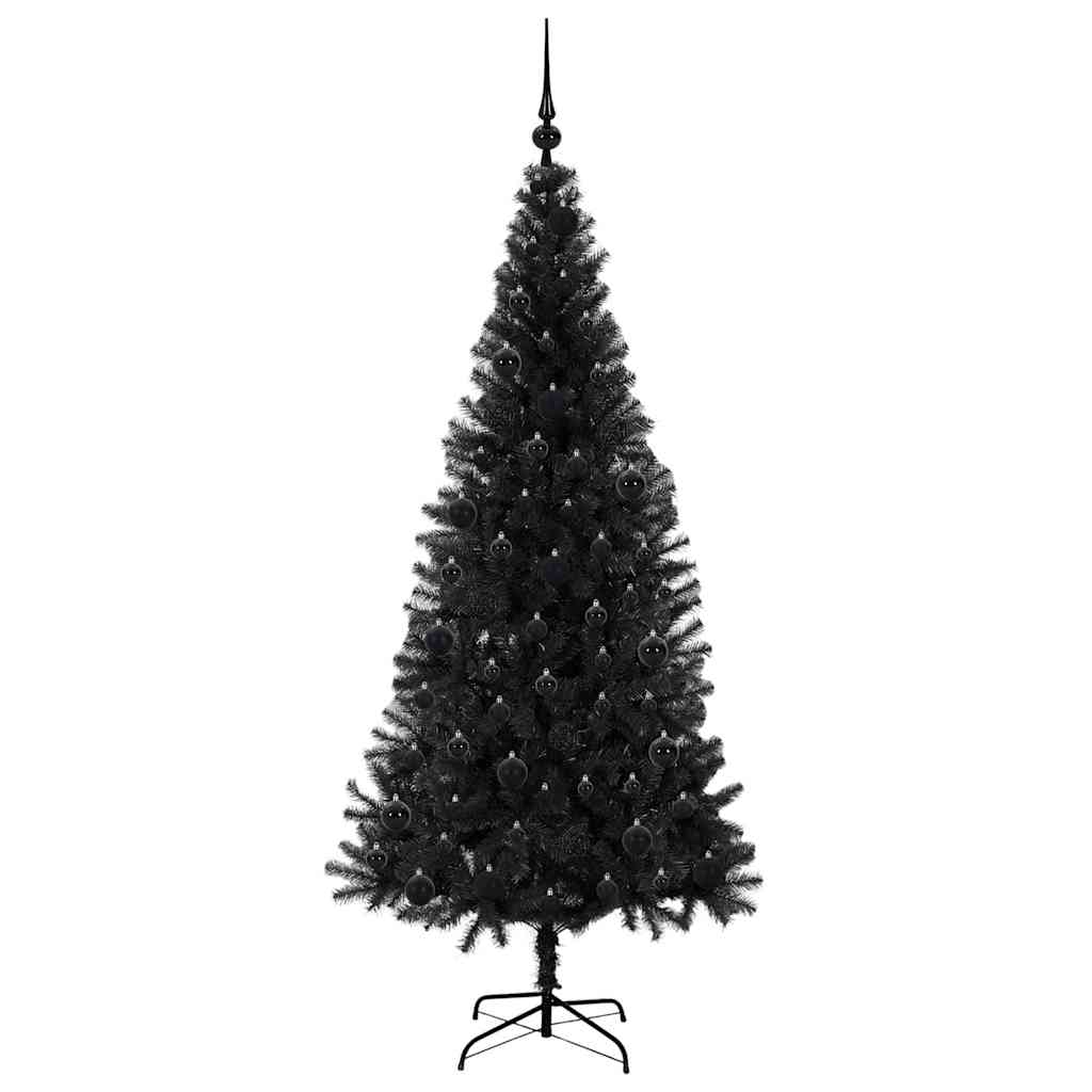 Albero di Natale con 300 LED con supporto nero 180 cm PVC