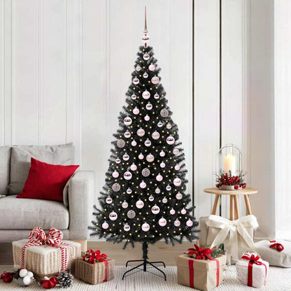 Albero di Natale con 300 LED con supporto nero 180 cm PVC