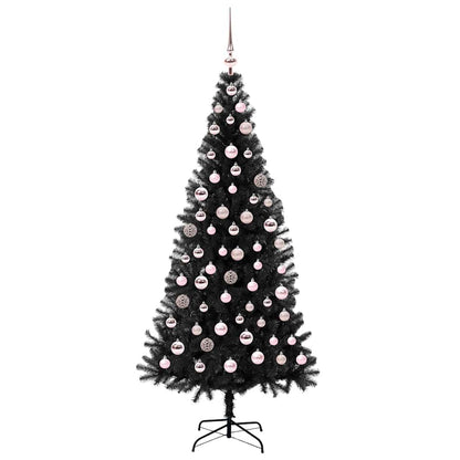 Albero di Natale con 300 LED con supporto nero 180 cm PVC