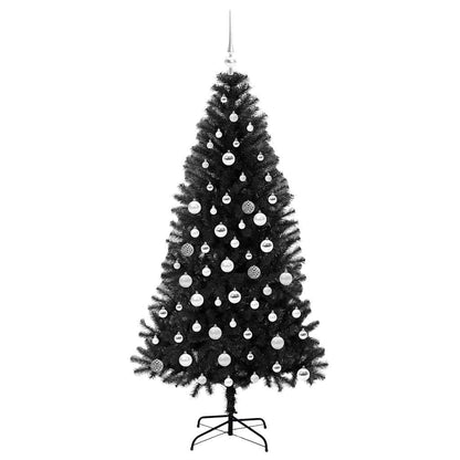 Albero di Natale con 300 LED e supporto, nero, 180 cm, PVC