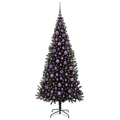 Albero di Natale con 300 LED con supporto nero 180 cm PVC