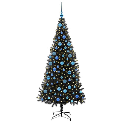 Albero di Natale con 300 LED con supporto nero 180 cm PVC