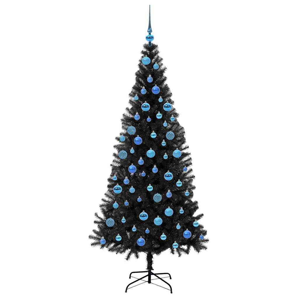 Albero di Natale con 300 LED con supporto nero 180 cm PVC