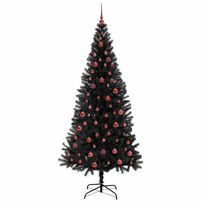 Albero di Natale con 300 LED e supporto, nero, 210 cm, PVC