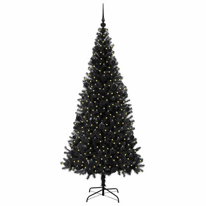 Albero di Natale con 300 LED e supporto, nero, 210 cm, PVC