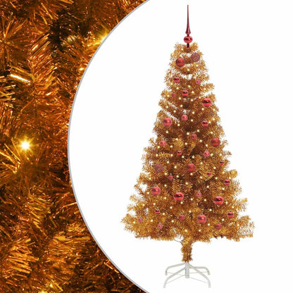 Weihnachtsbaum mit 150 LEDs mit Ständer Gold 150 cm PET