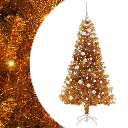 Weihnachtsbaum mit 150 LEDs mit Ständer Gold 150 cm PET