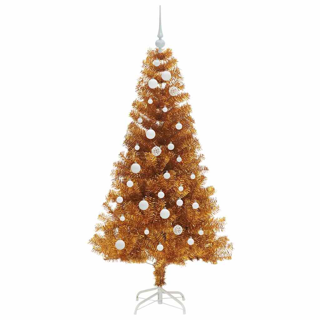 Weihnachtsbaum mit 150 LEDs mit Ständer Gold 150 cm PET