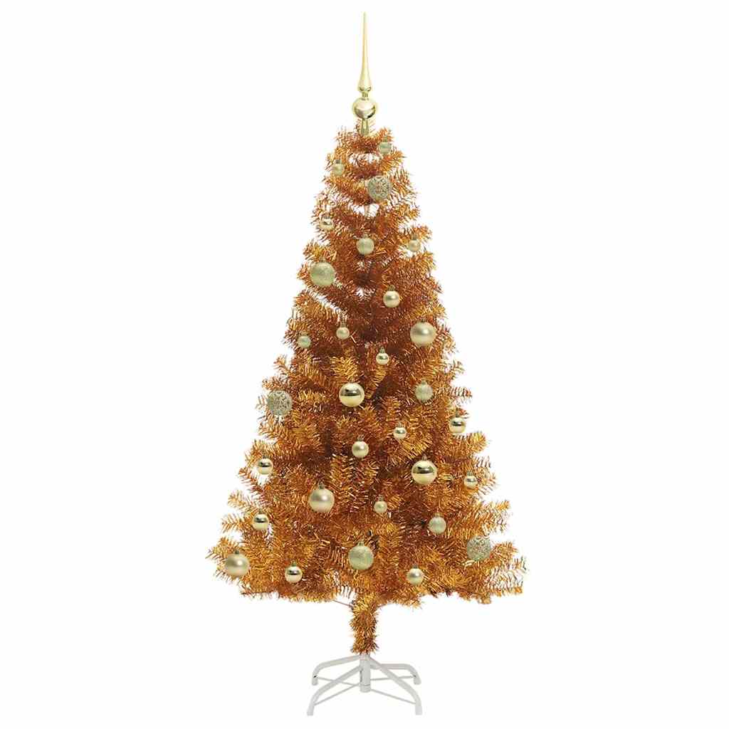 Weihnachtsbaum mit 150 LEDs mit Ständer Gold 150 cm PET