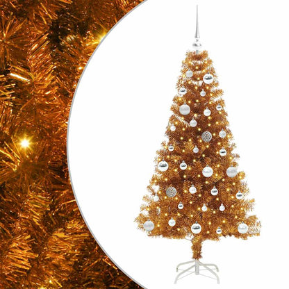 Weihnachtsbaum mit 150 LEDs mit Ständer Gold 150 cm PET