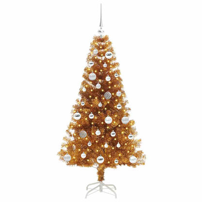 Weihnachtsbaum mit 150 LEDs mit Ständer Gold 150 cm PET