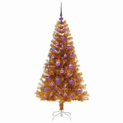 Weihnachtsbaum mit 150 LEDs mit Ständer Gold 150 cm PET