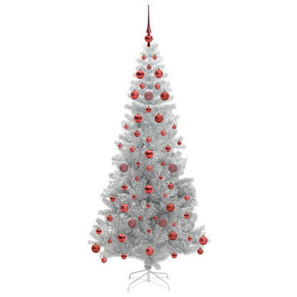 Albero di Natale con 300 LED e supporto, argento, 180 cm, adatto agli animali domestici