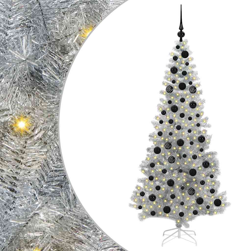Weihnachtsbaum mit 300 LEDs mit Ständer Silber 180 cm Haustier