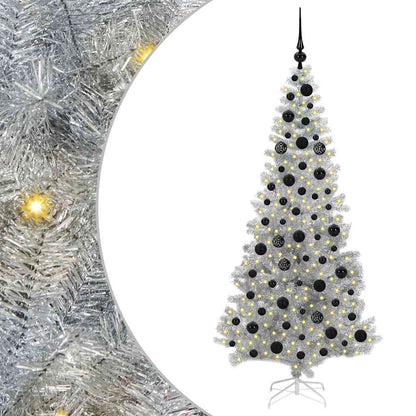 Weihnachtsbaum mit 300 LEDs mit Ständer Silber 180 cm Haustier