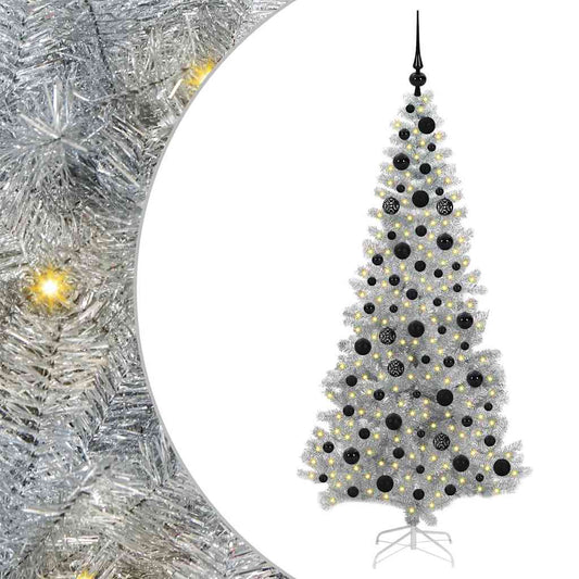 Weihnachtsbaum mit 300 LEDs mit Ständer Silber 180 cm Haustier