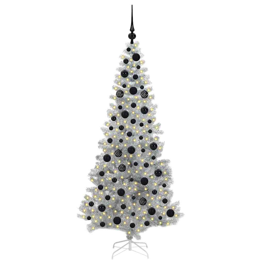 Weihnachtsbaum mit 300 LEDs mit Ständer Silber 180 cm Haustier