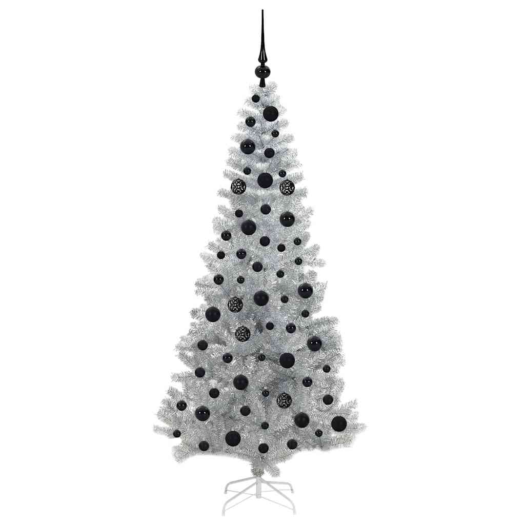 Weihnachtsbaum mit 300 LEDs mit Ständer Silber 180 cm Haustier