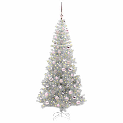 Weihnachtsbaum mit 300 LEDs mit Ständer Silber 180 cm Haustier