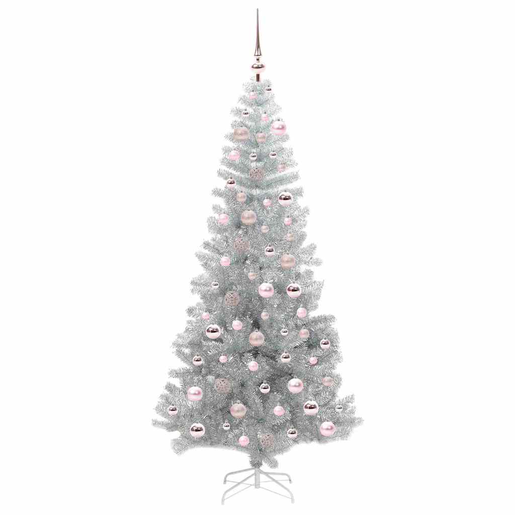Weihnachtsbaum mit 300 LEDs mit Ständer Silber 180 cm Haustier