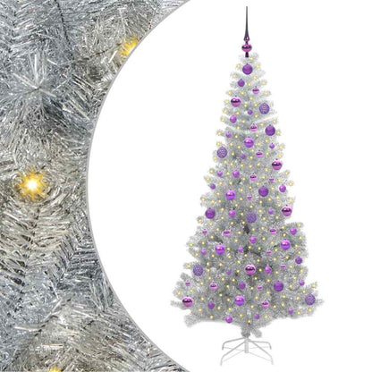 Weihnachtsbaum mit 300 LEDs mit Ständer Silber 180 cm Haustier