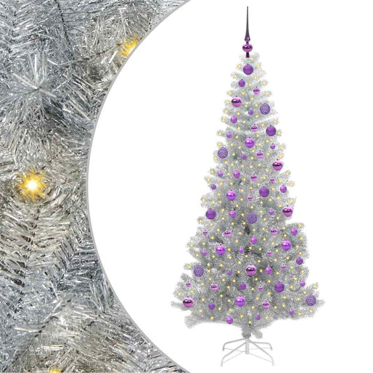 Weihnachtsbaum mit 300 LEDs mit Ständer Silber 180 cm Haustier