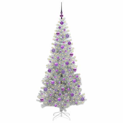Weihnachtsbaum mit 300 LEDs mit Ständer Silber 180 cm Haustier