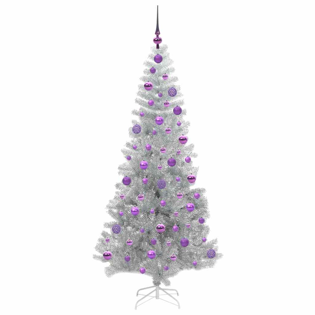 Weihnachtsbaum mit 300 LEDs mit Ständer Silber 180 cm Haustier