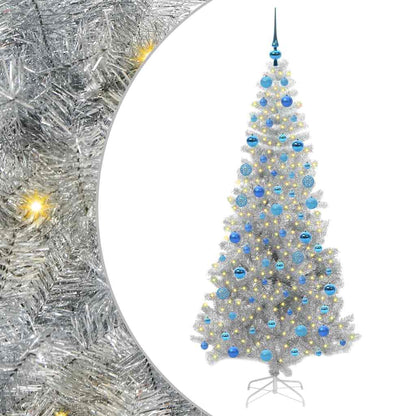 Weihnachtsbaum mit 300 LEDs mit Ständer Silber 180 cm Haustier
