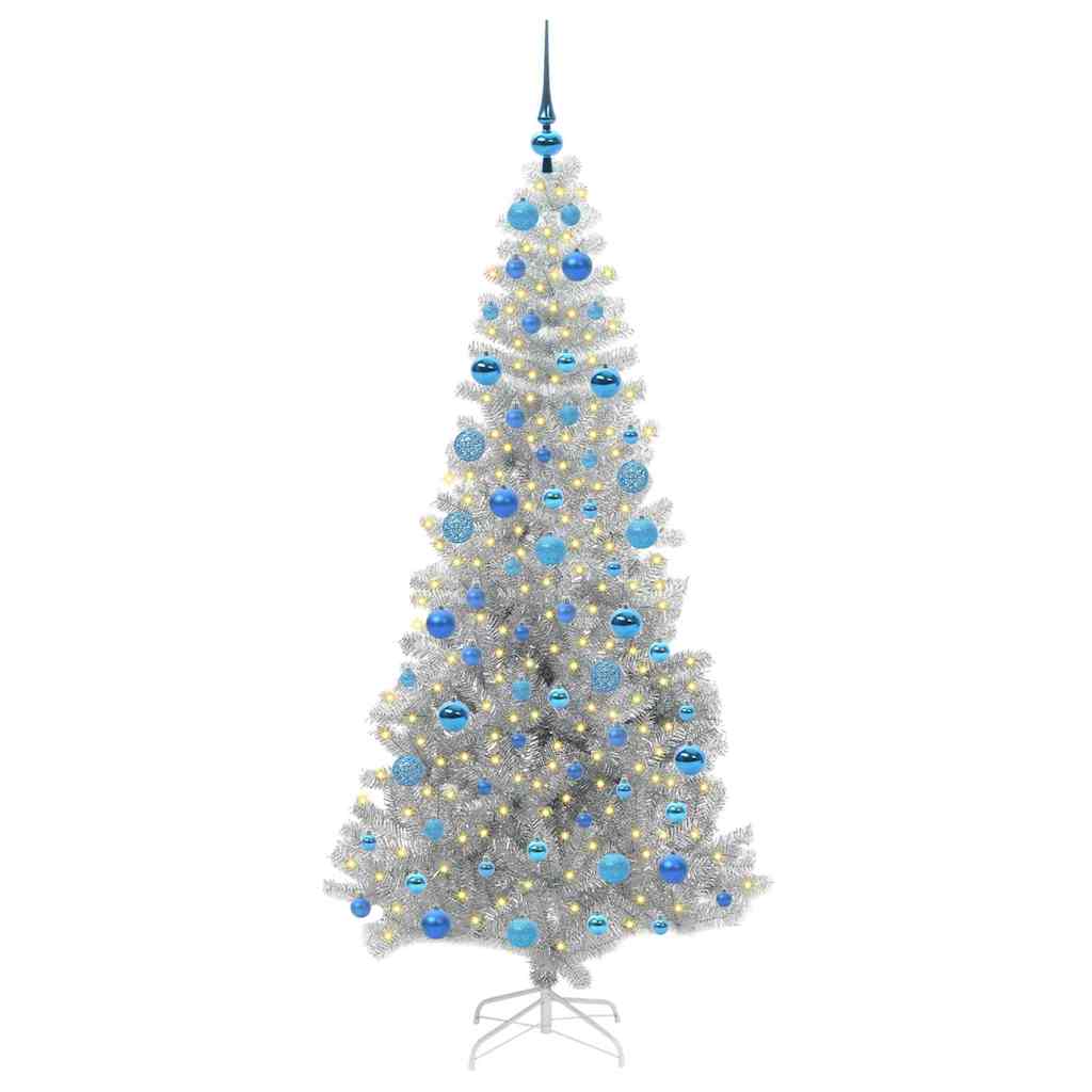 Weihnachtsbaum mit 300 LEDs mit Ständer Silber 180 cm Haustier